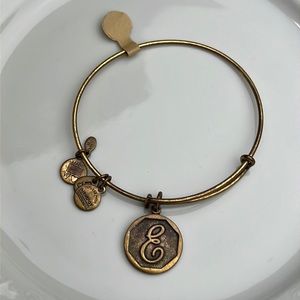 Alex and Ani Rafaleian Gold Initial E Bracelet